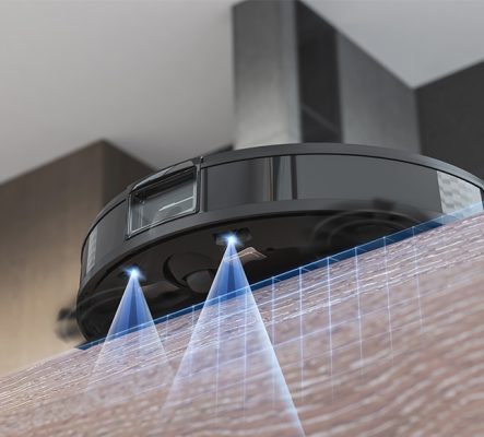 Robot hút bụi có cảm biến chống rơi